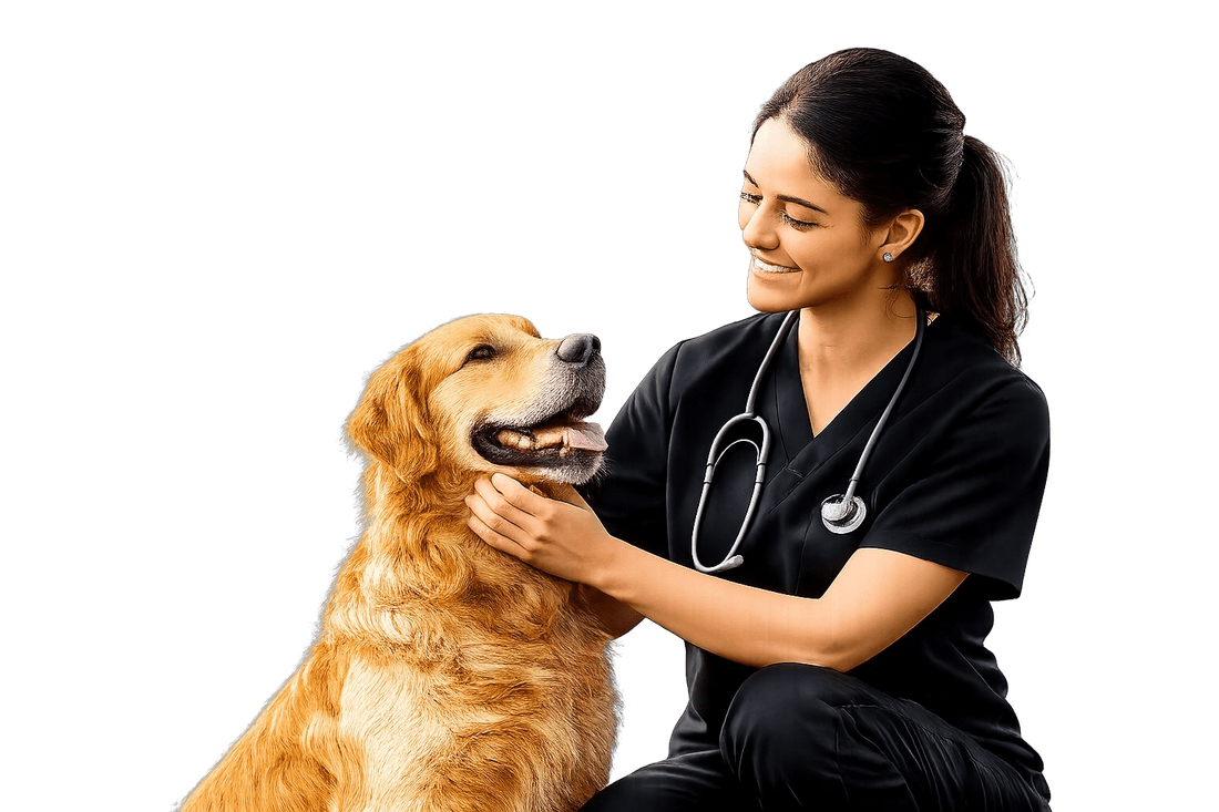 Veterinaria con mascota
